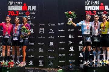 Francés Moine y mexicana Pérez ganaron el Ironman 70.3 Perú 2025