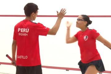 Luciana y Amaro Castillo lograron medalla de plata en squash en Asunción 2025