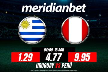 Uruguay vs Perú: ¡Recarga desde S/. 50, juega en las Eliminatorias Sudamericanas y ganarás fabulosos premios tecnológicos con Meridianbet!