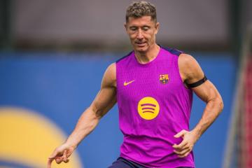 Lewandowski volvió a entrenar con el Barcelona