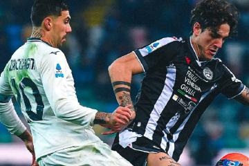 Udinese igualó 1-1 con Lazio