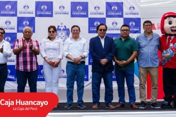 caja huancayo, La fundación Caja Huancayo y la Municipalidad de La Victoria colocan primera piedra para la recuperación del complejo deportivo Indoamérica y Parque del Emprendedor