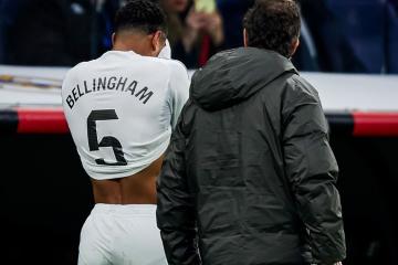 Bellingham sufrió lesión y será baja en el Real Madrid