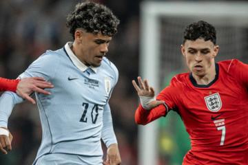 Uruguay empató en la agonía ante Inglaterra en Wembley