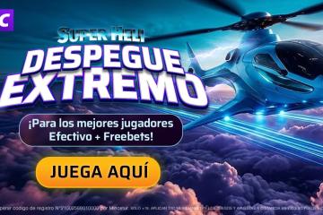 Gana grandes premios en efectivo y free bets con el Despegue Extremo de Super Heli en Meridian Casino