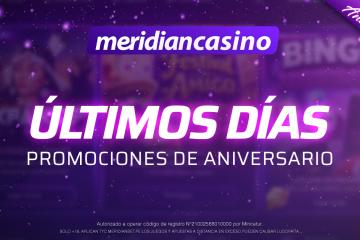 Últimos días para jugar por más de S/11,000 en premios por el aniversario de Meridian Casino