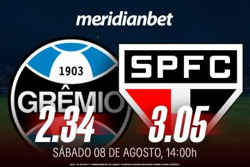 Gremio vs. Sao Paulo: ¡Descarga la app de Meridianbet y gana una jugada gratis en el Brasileirao!