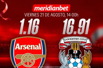 Arsenal vs Coventry City: ¡Descarga la app de Meridianbet y gana una jugada gratis en la Premier League!