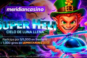 Super Heli: Cielo de Luna Llena reparte 1,000 Free Bets + 1,000 giros gratis en Meridian Casino