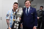 Pdte. de Conmebol: "Le pedí a Messi que venga, juegue y gane la Copa Libertadores"