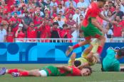 La singular falta contra el árbitro Tantashev que lo sacó del España vs. Marruecos 