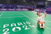 Póveda logró su primer triunfo en parabádminton en París 2024