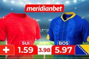 Suiza vs Bosnia: ¡Juega en el Torneo mundial y llega a La Cima del Fútbol con Meridianbet y Kashio!