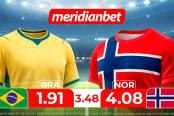 Brasil vs Noruega: ¡Juega en el Torneo de selecciones y gana con la Mundo Mania de Meridianbet!