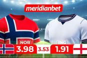 Noruega vs Inglaterra: ¡Juega en los cuartos del Torneo de selecciones y gana con la Mundo Mania de Meridianbet!