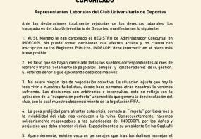Fotos: Comunicado de los representantes laborales de Universitario