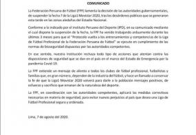 Comunicado de la Federación Peruana de Fútbol