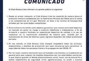 Comunicado de Alianza Lima