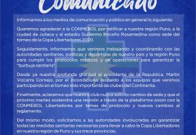 Comunicado de Binacional