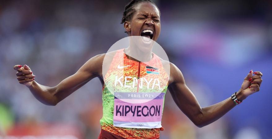 (VIDEO) Keniana Kipyegon se coronó tricampeona olímpico en 1500 metros e impuso nuevo récord