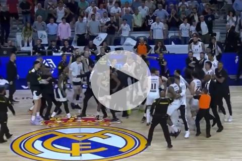 (VIDEO) Batalla campal: Real Madrid y Partizán protagonizaron lamentable pelea