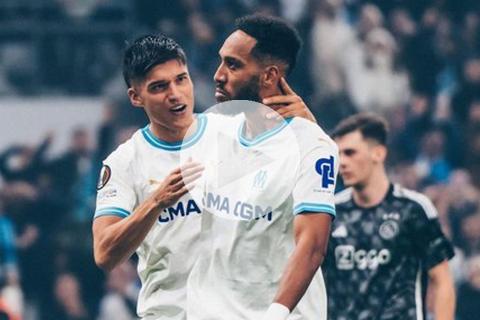 (VIDEO) Con 'Hat-trick' de Aubameyang, Marsella derrotó al Ajax