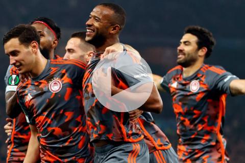(VIDEO) Acaricia la final: Olympiacos goleó a Aston Villa en la Conference League