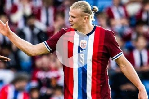 (VIDEO) Haaland marcó 'hat-trick' en goleada de Noruega
