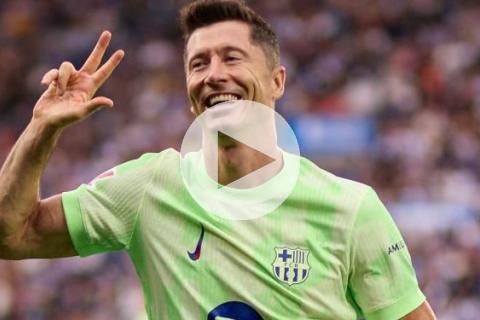 (VIDEO) ¡Lo pasó por encima! Barcelona goleó al Alavés con triplete de Lewandowski