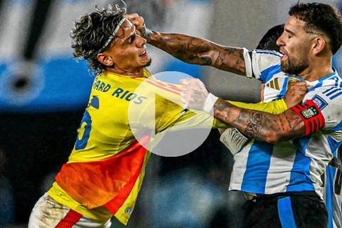 (VIDEO) ¡Con guantes de box! El "especial" recibimiento de Otamendi a Ríos en Benfica